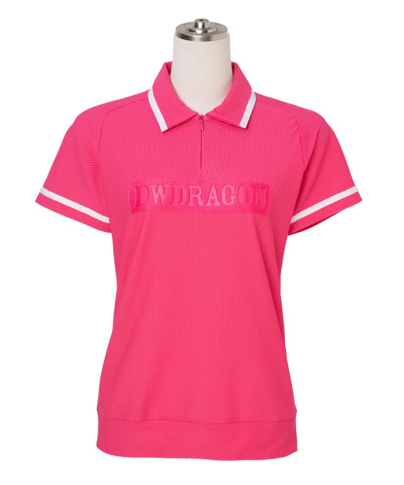 DRY&UVオープンカラー半袖シャツ(PINK-M)