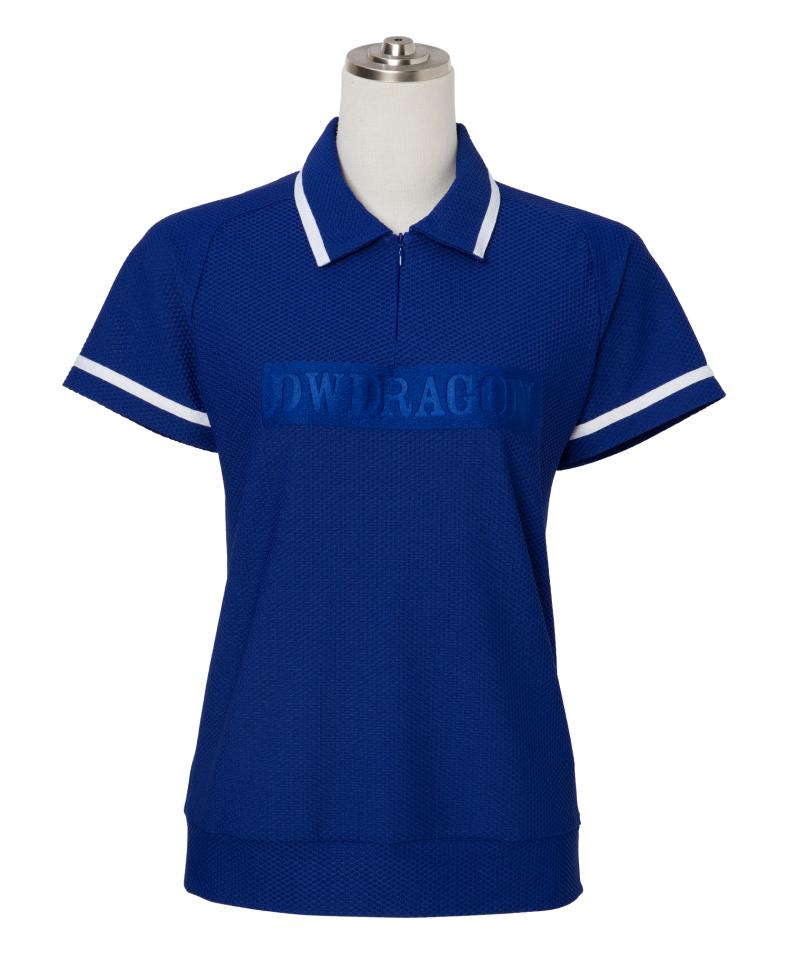 ▼DRY&UVオープンカラー半袖シャツ(BLUE-M)