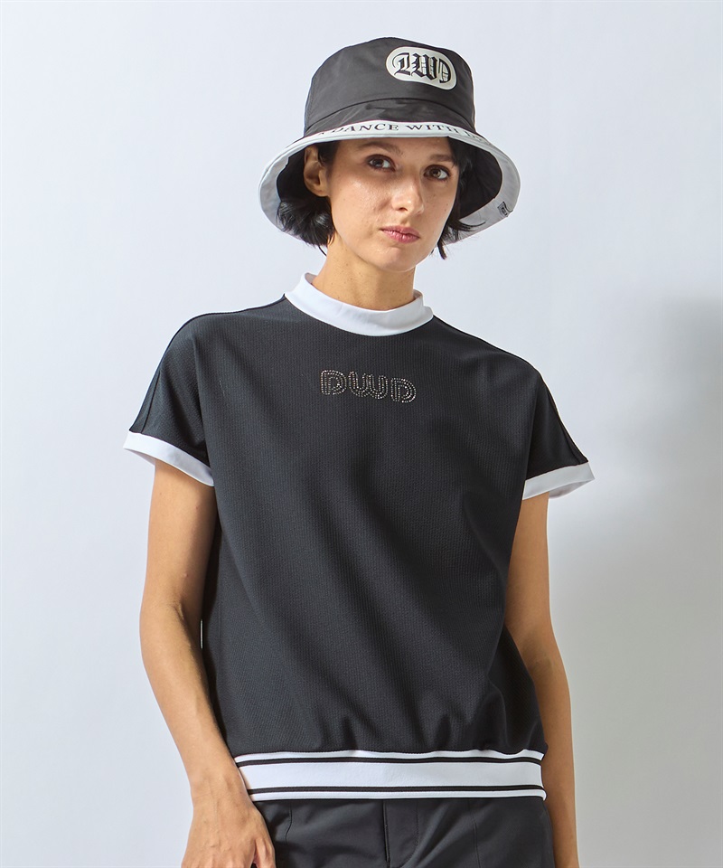 サッカートリコットモックネック(BLACK-M)