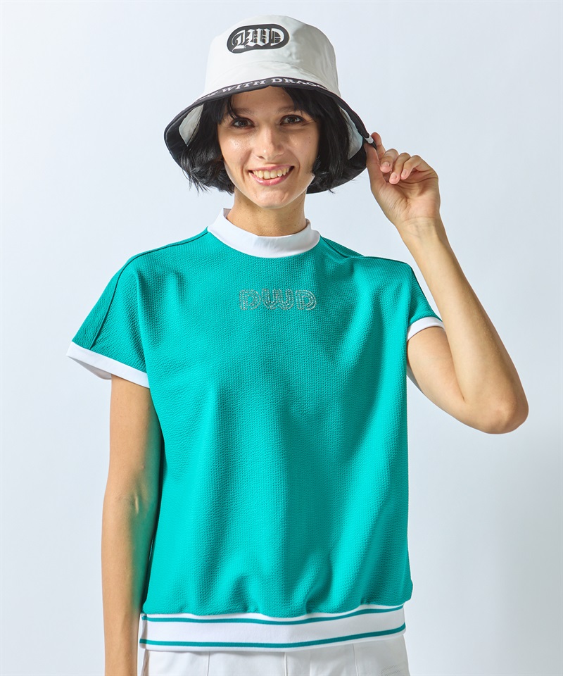 サッカートリコットモックネック(GREEN-M)