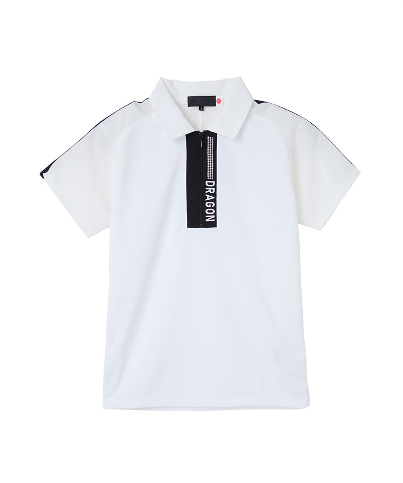エポーレットサッカースリーブジップシャツ(WHITE-M)
