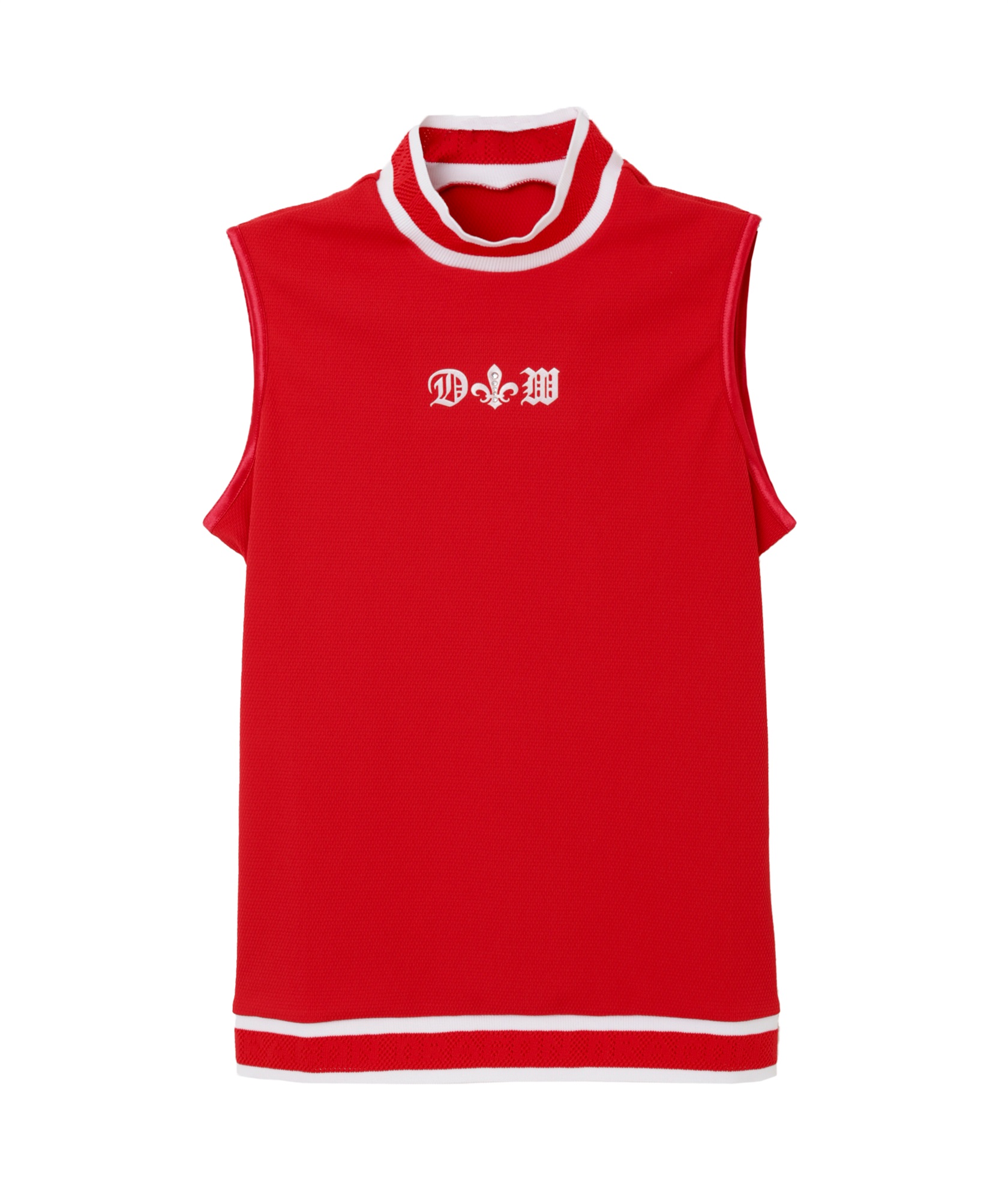 ポップコーンニットハイネックノースリーブ(RED-M)
