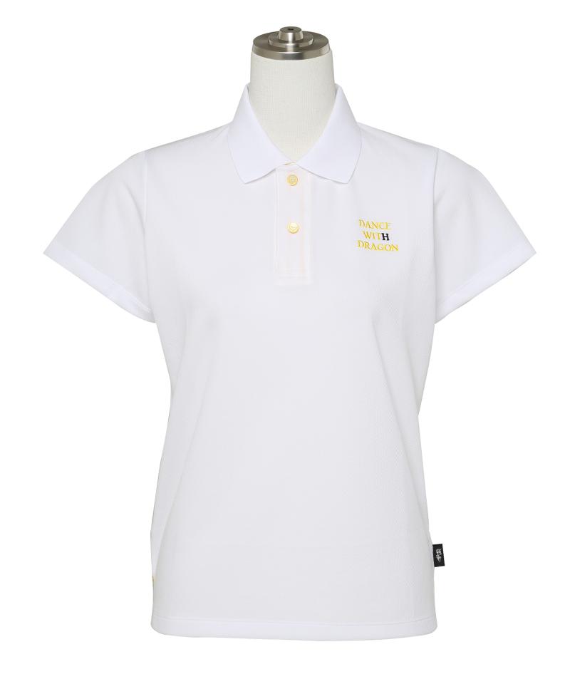 BACKサッカーPRT半袖ポロ(WHITE YELLOW-M)