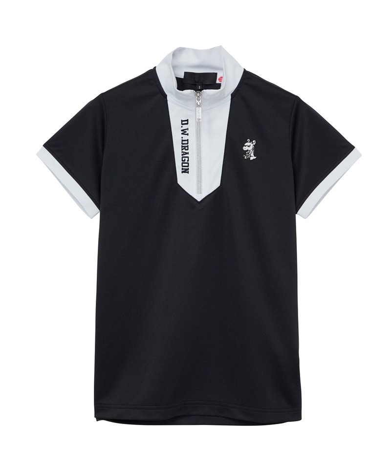 UVジャージーZIPシャツ(BLACK-M)