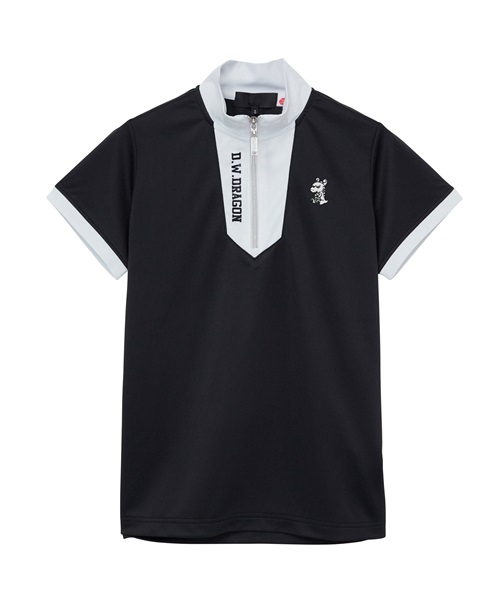 UVジャージーZIPシャツ(BLACK-M)