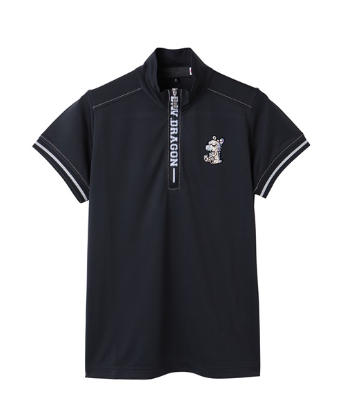 3FUNCTION-ZIPネックシャツ(BLACK-M)