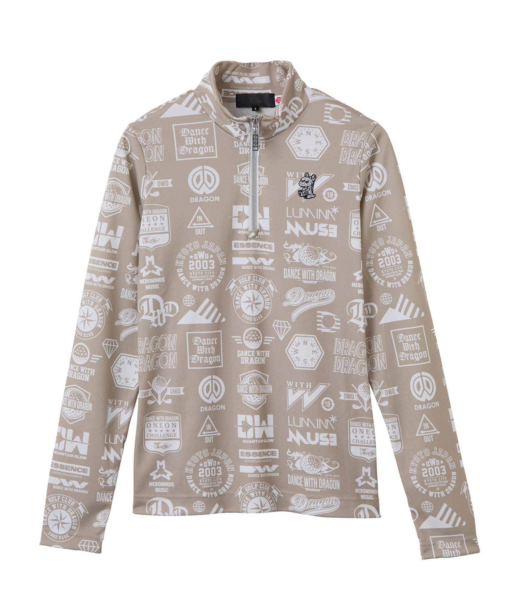 Various marksプリントハイネックZIP(BEIGE-M)