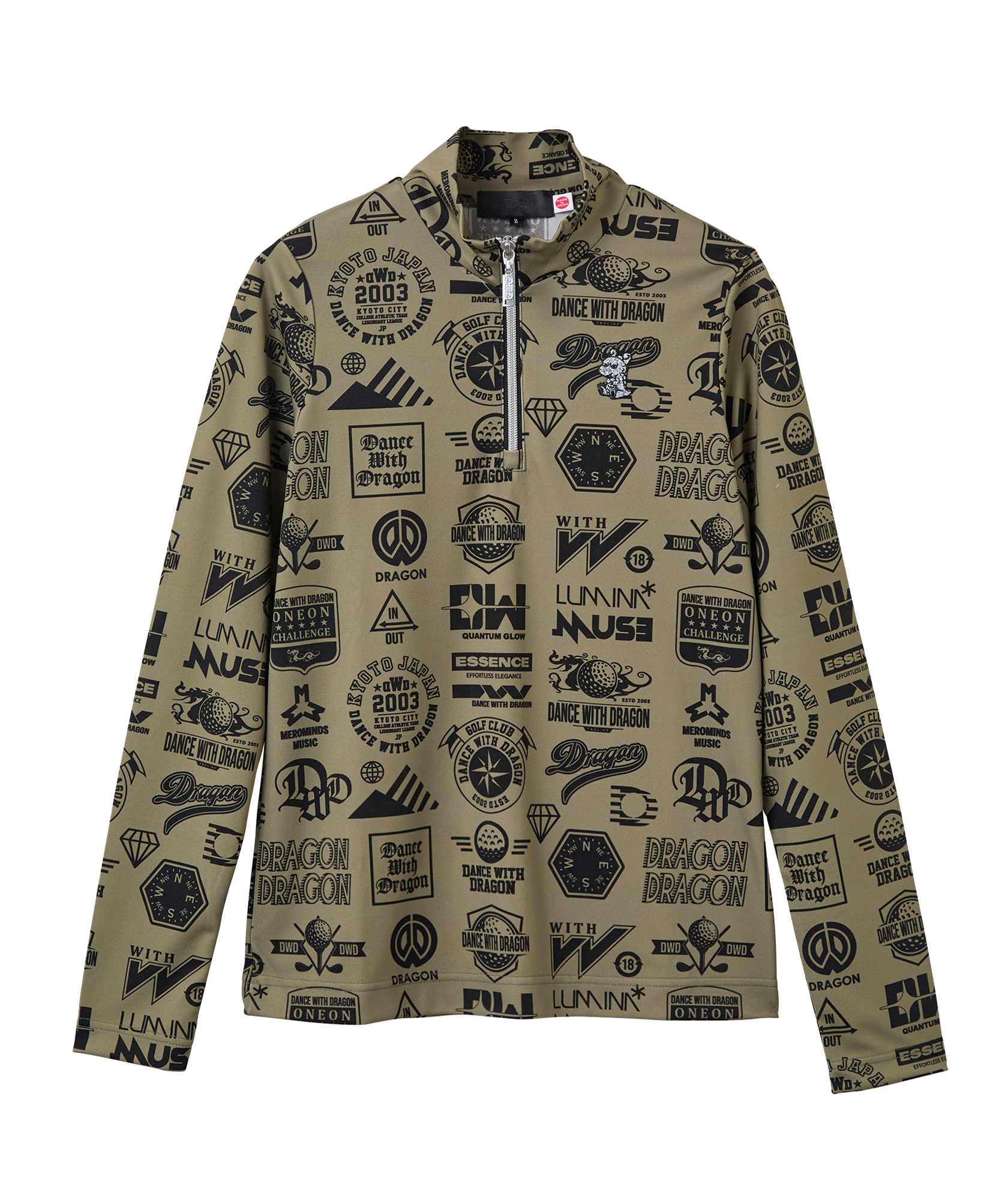 Various marksプリントハイネックZIP(KHAKI-M)