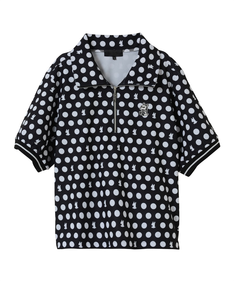 モノグラムプリント半袖プルオーバー(DOT（BLACK×WHITE）-M)