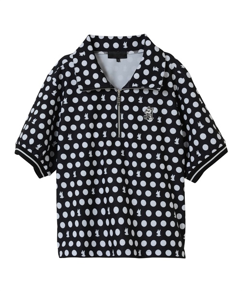 モノグラムプリント半袖プルオーバー(DOT（BLACK×WHITE）-M)