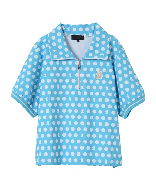 モノグラムプリント半袖プルオーバー(DOT（BLUE×WHITE）-M)