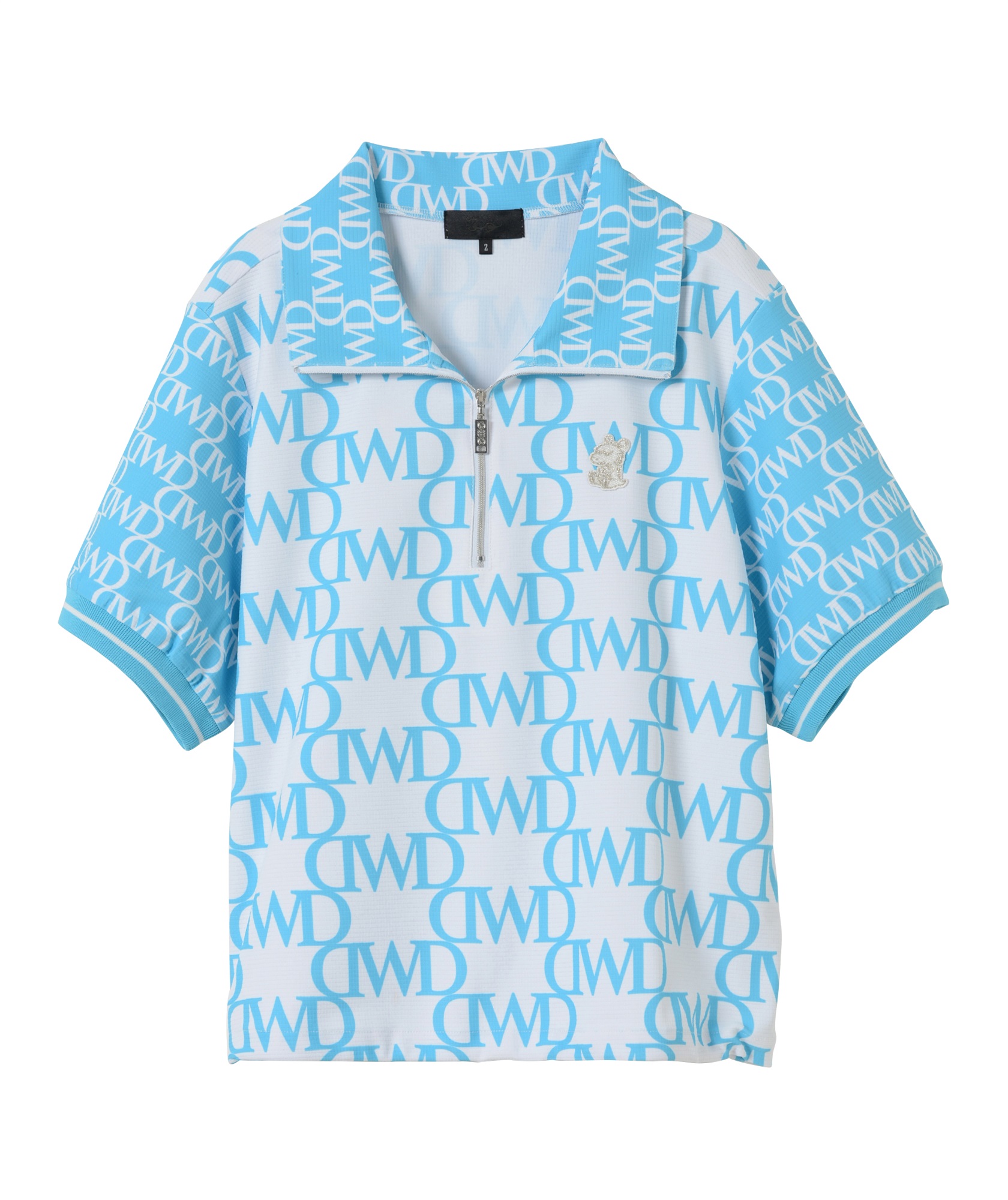モノグラムプリント半袖プルオーバー(LOGO（BLUE×WHITE）-M)