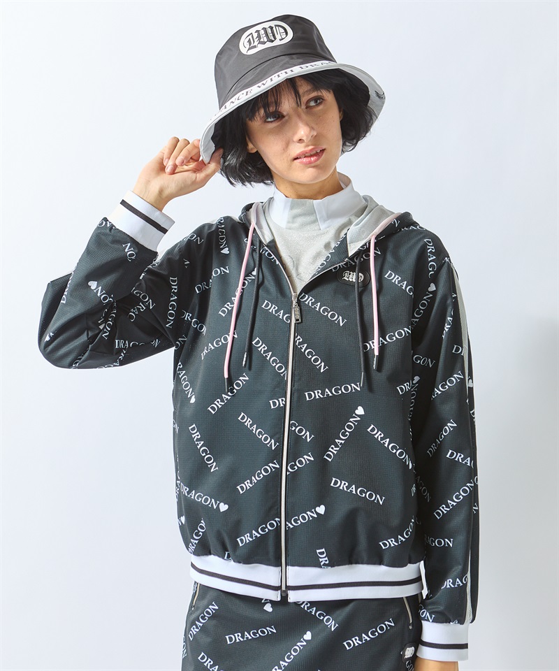 クールドッツロゴプリントブルゾン(BLACK-M)
