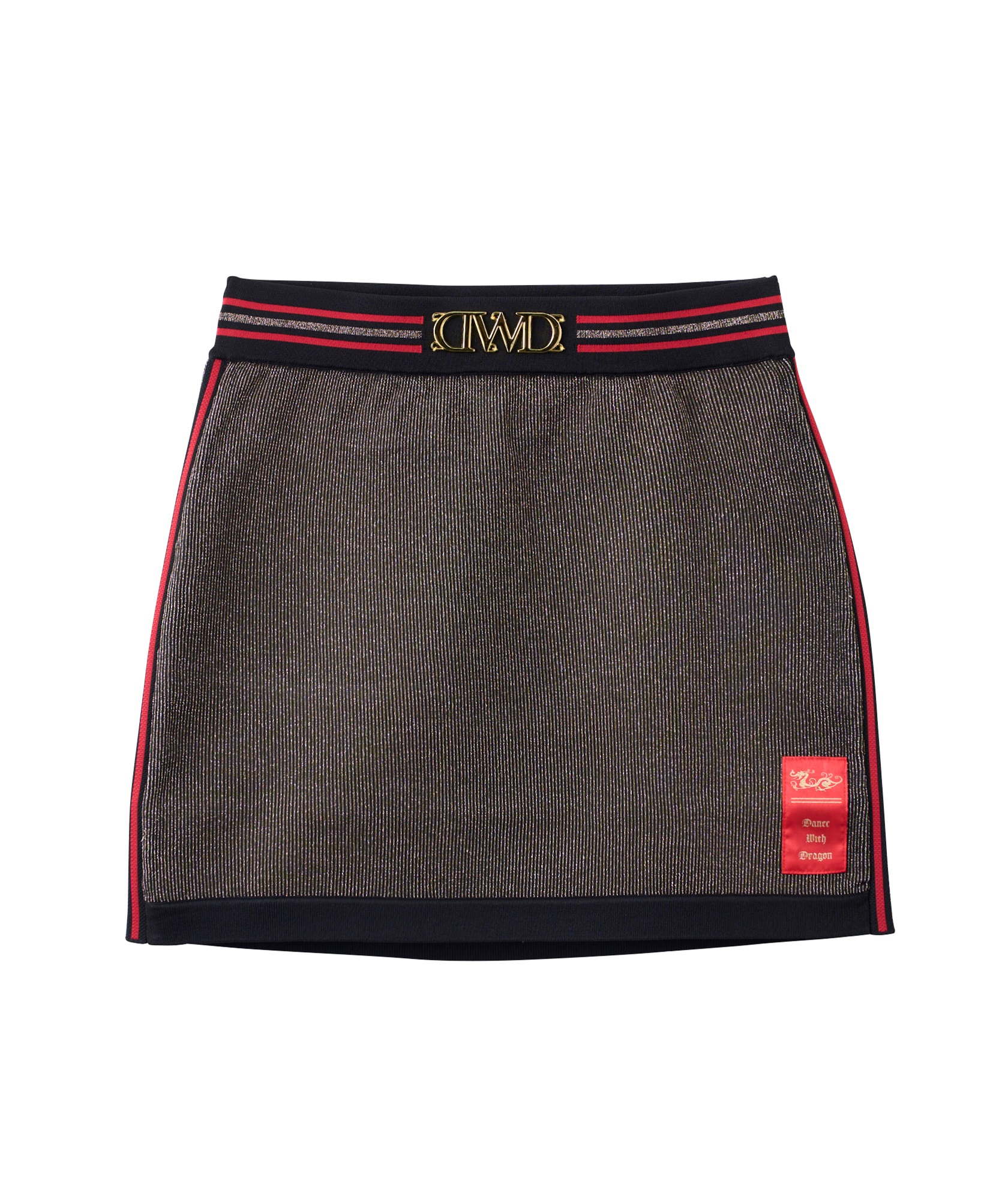 ラメニットスカート(BLACK-M)