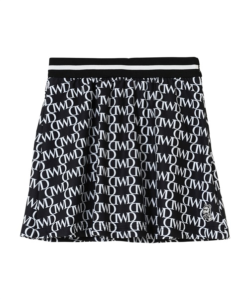 モノグラムプリントスカート(LOGO（BLACK×WHITE）-S)