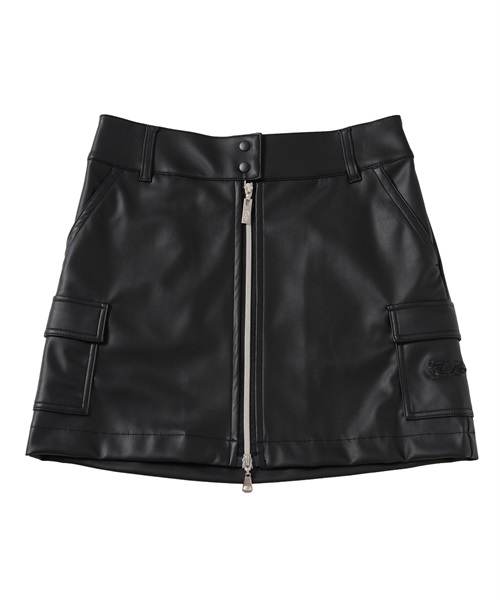 シンセティックレザースカート(BLACK-S)