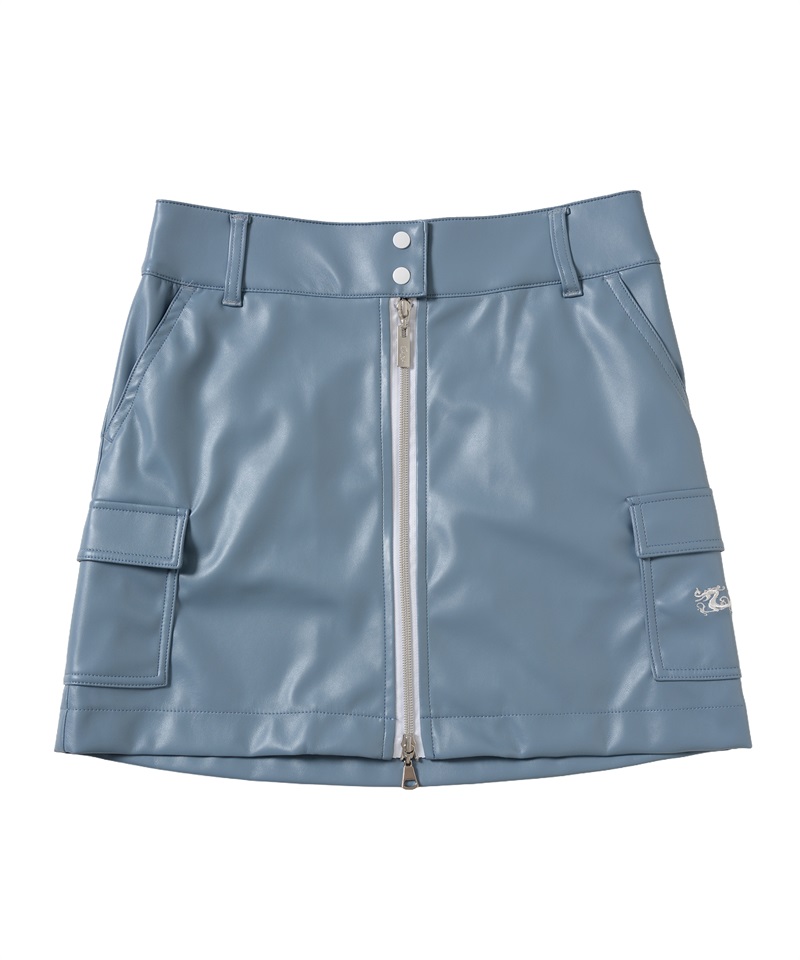シンセティックレザースカート(BLUE-S)