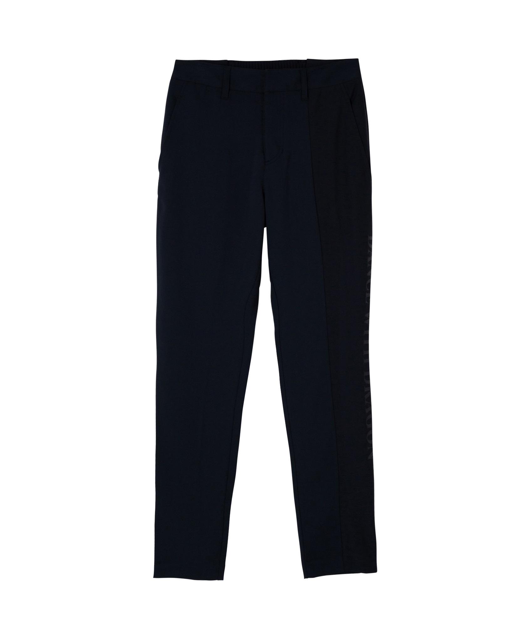 アシメトリードッキングロングパンツ(BLACK-S)