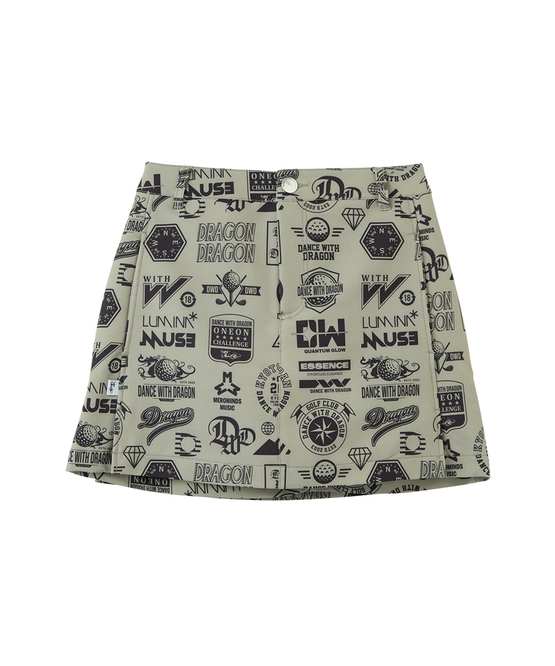 Various marksプリントスカパン(KHAKI-S)