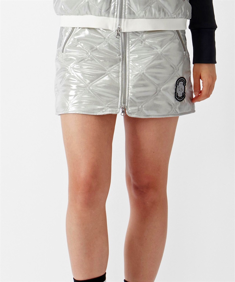 メタリックタフタキルティングスカート