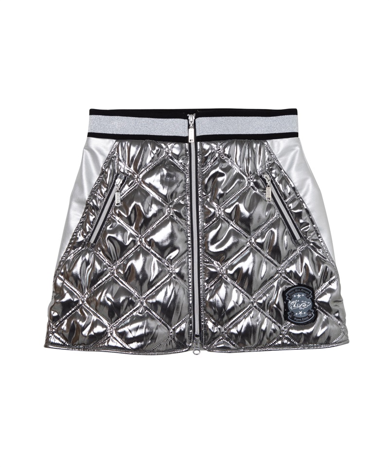 メタリックタフタキルティングスカート(DK SILVER-S)