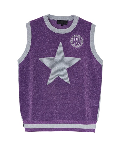 ラメニットベスト(LAVENDER-M)