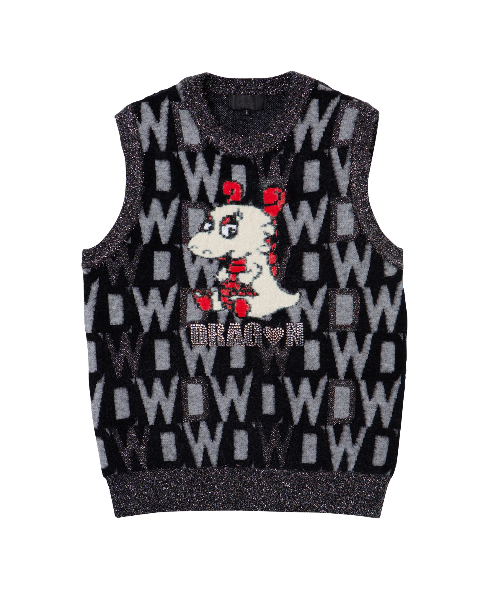 フェザーヤーンロゴチビドラベスト(BLACK-M)