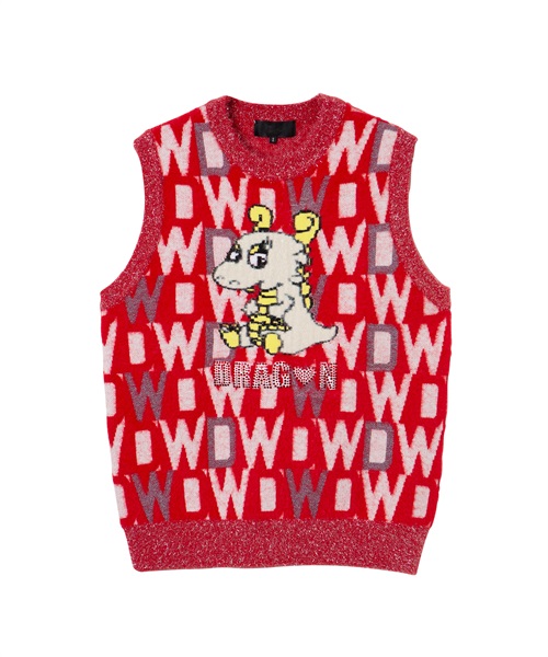 フェザーヤーンロゴチビドラベスト(RED-M)