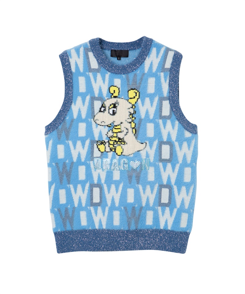 フェザーヤーンロゴチビドラベスト(BLUE-M)