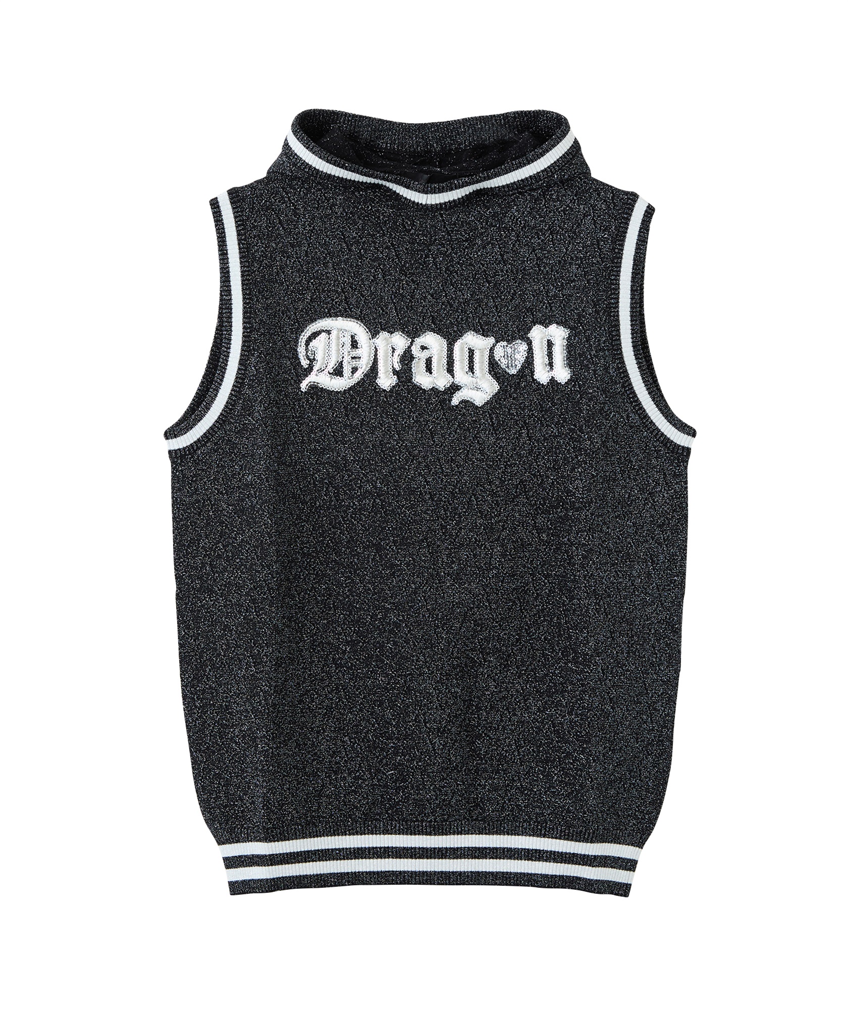 ラメスターフードベスト(BLACK-M)