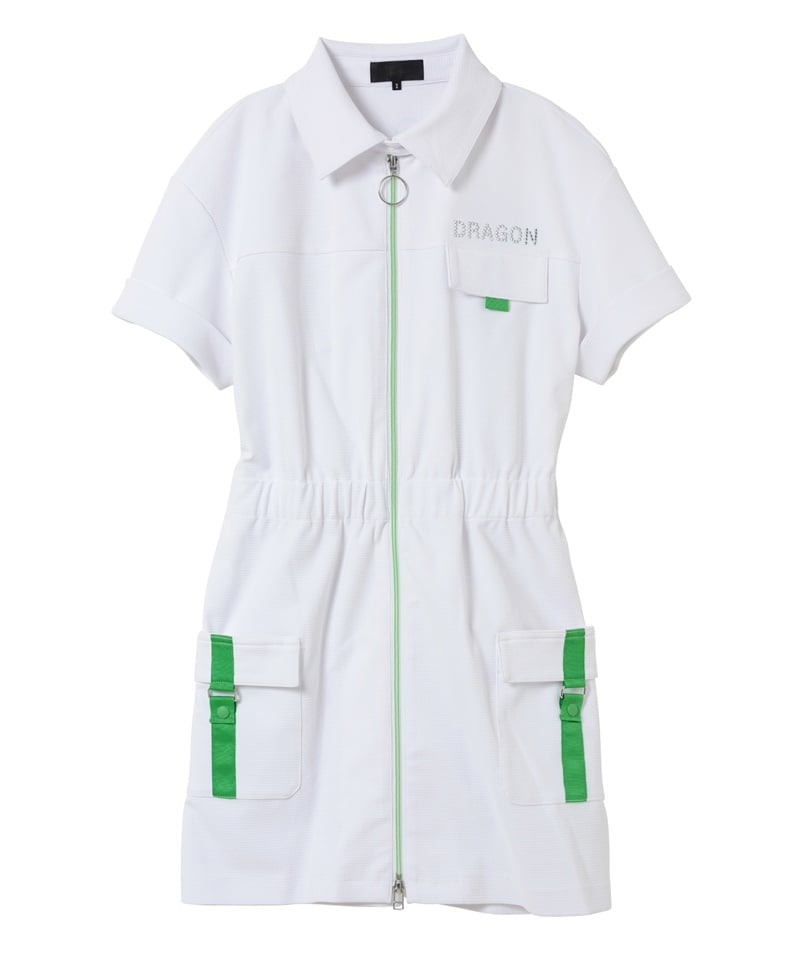 ECOBLUEカーゴワンピース(WHITE-M)