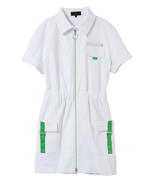 ECOBLUEカーゴワンピース(WHITE-M)