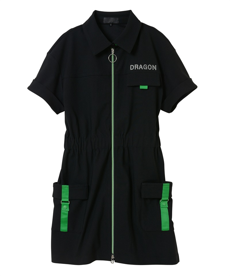 ECOBLUEカーゴワンピース(BLACK-M)