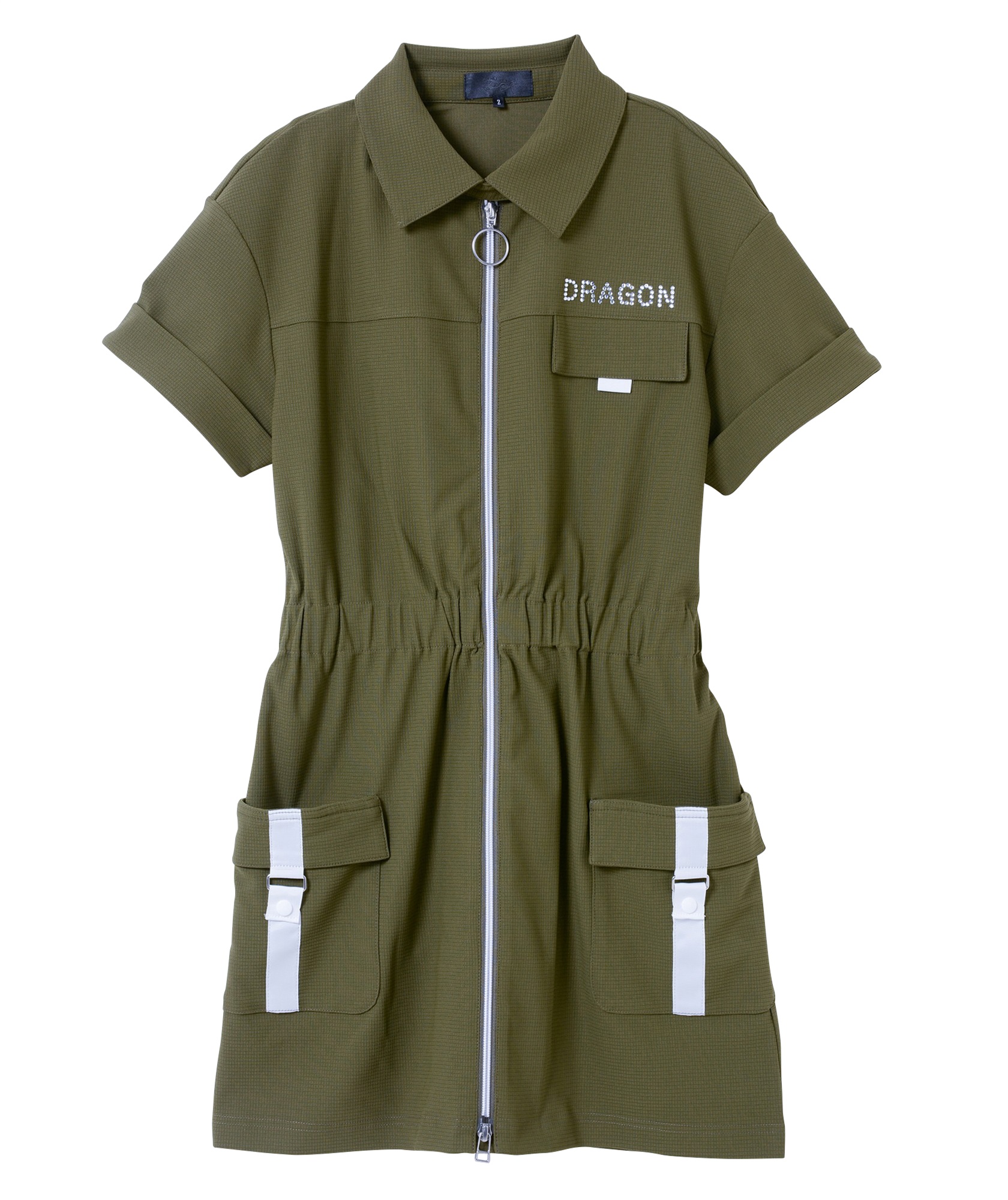 ECOBLUEカーゴワンピース(KHAKI-M)