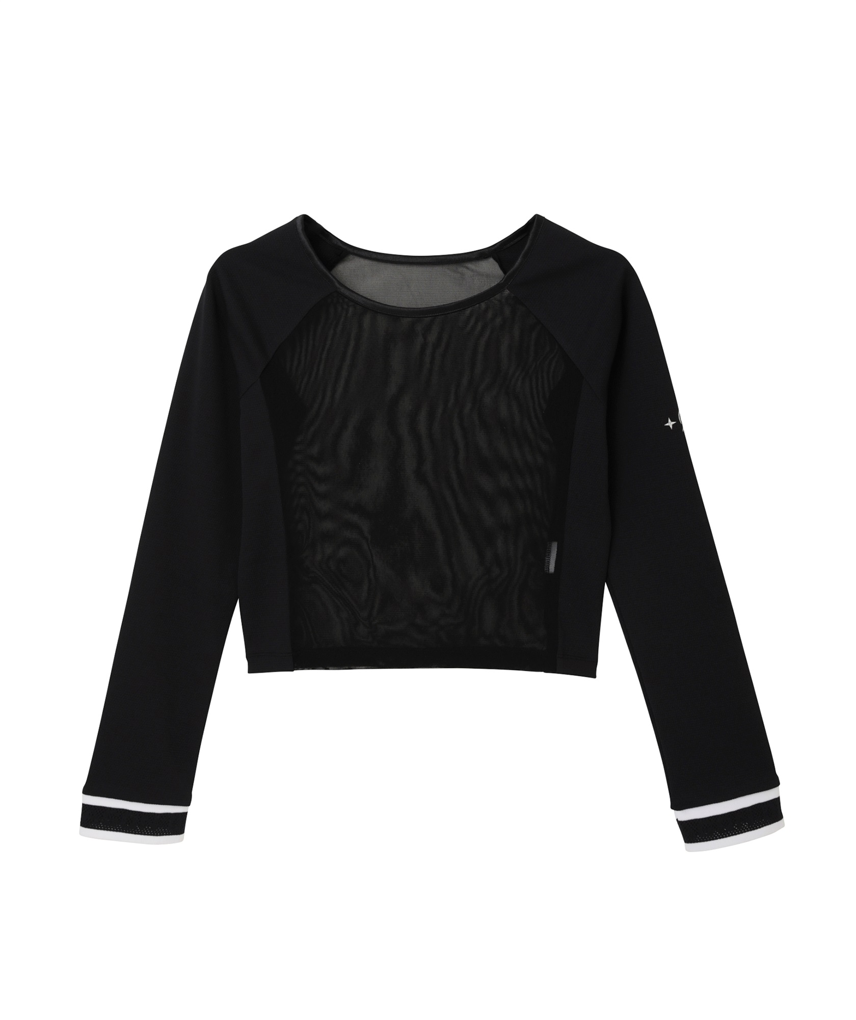 ポップコーンニットハーフインナー(BLACK-M)