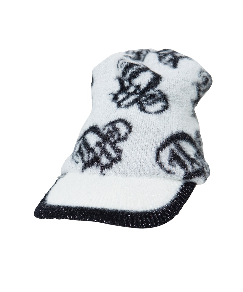 ラメフェザーニットキャップ