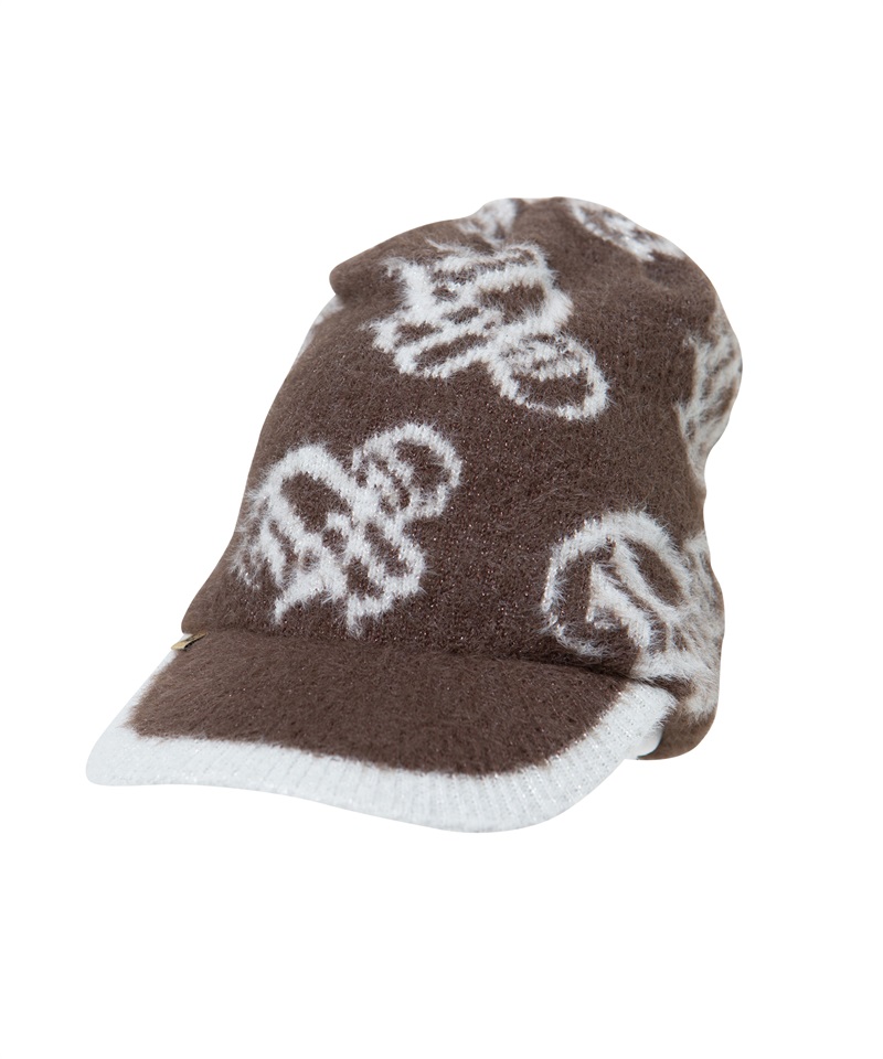 ラメフェザーニットキャップ(BEIGE-free)