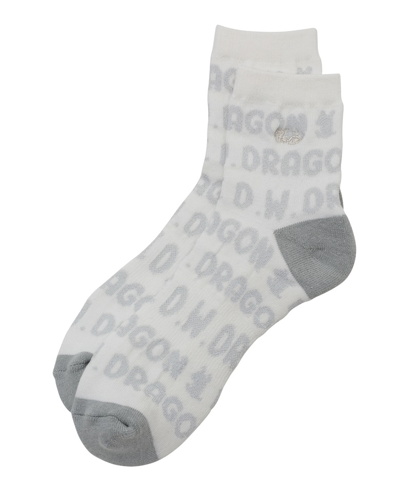 ラメロゴショートソックス（メンズ）(WHITE-free)