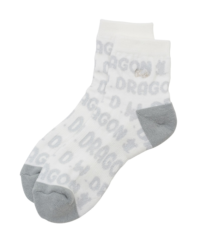 ラメロゴショートソックス（レディース）(WHITE-free)