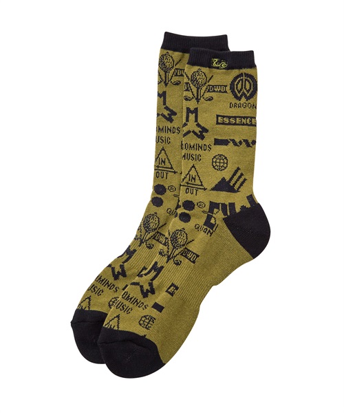 Variou marksジャガードソックス（メンズ）(KHAKI-free)