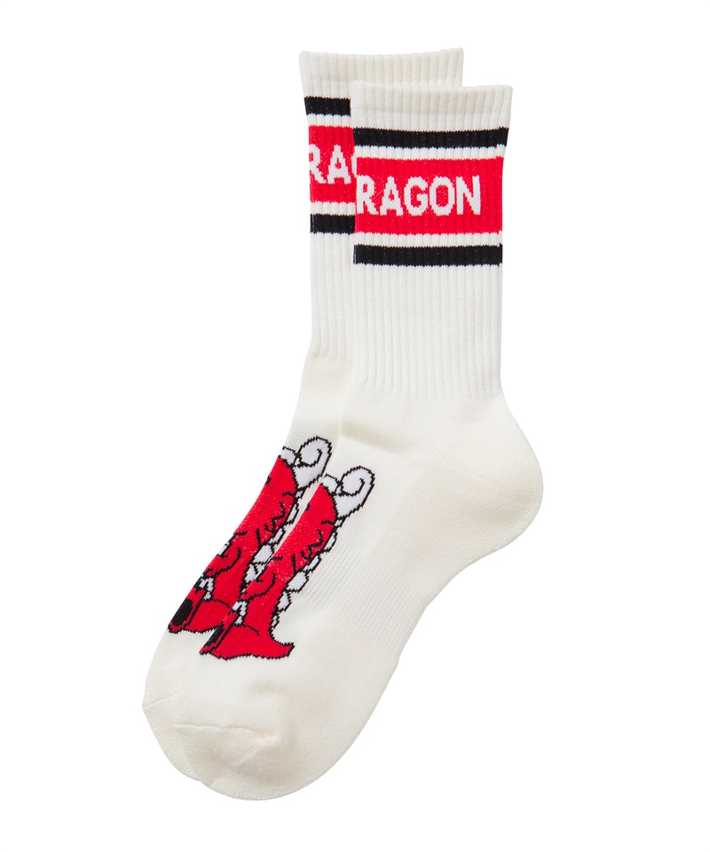 チビドラ配色ソックス（メンズ）(WHITE-free)