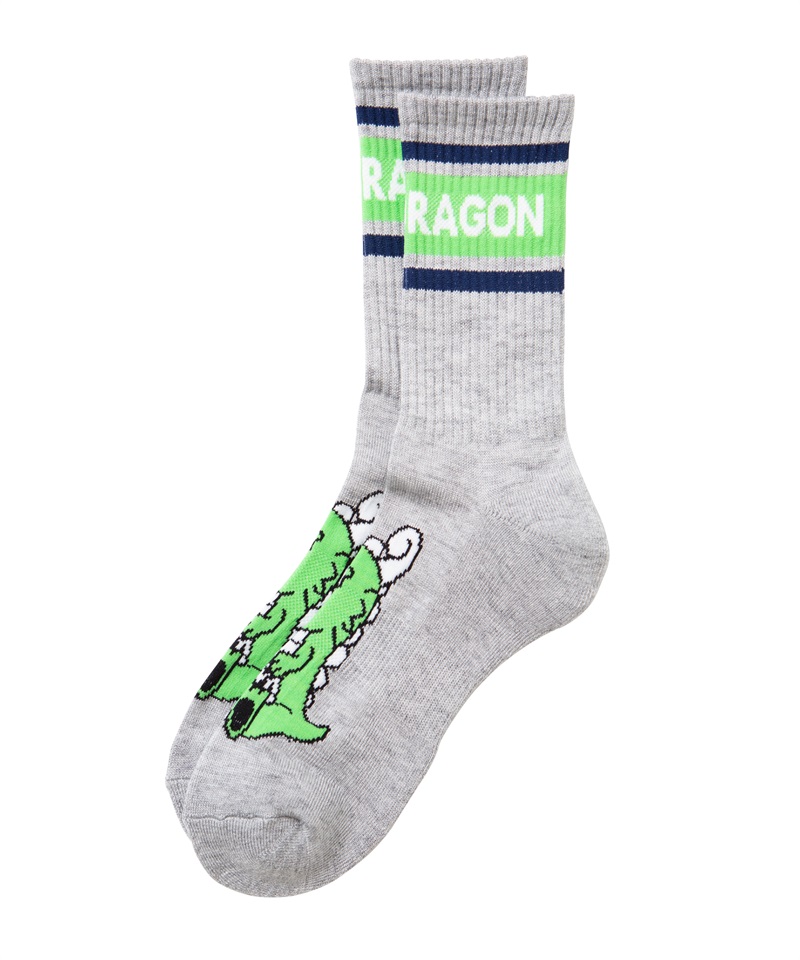 チビドラ配色ソックス（メンズ）(GRAY-free)