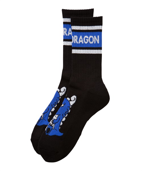 チビドラ配色ソックス（メンズ）(BLACK-free)