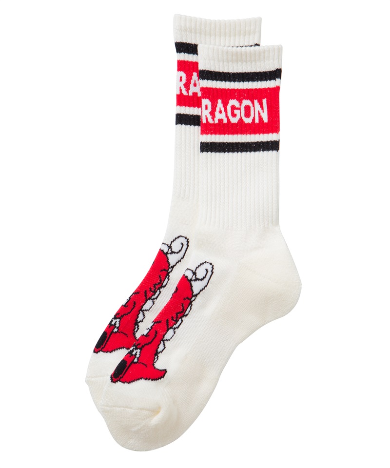 チビドラ配色ソックス（レディース）(WHITE-free)