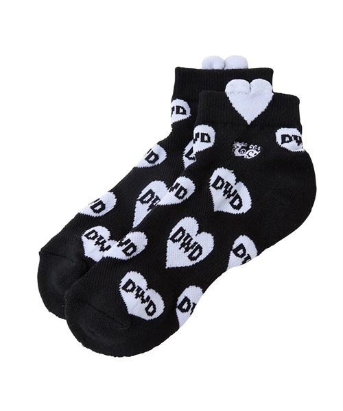 ハートJQスニーカーソックス（レディース）(BLACK-free)