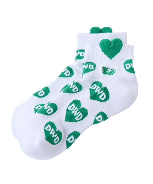 ハートJQスニーカーソックス（レディース）(GREEN-free)