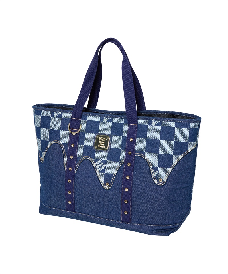 デニムDOTチェックトートバッグ(NAVY-free)