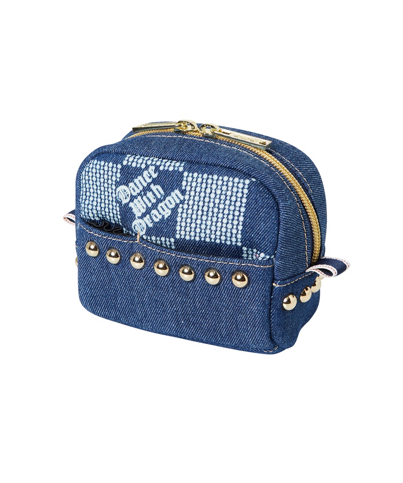 デニムDOTチェックマルチポーチ(NAVY-free)