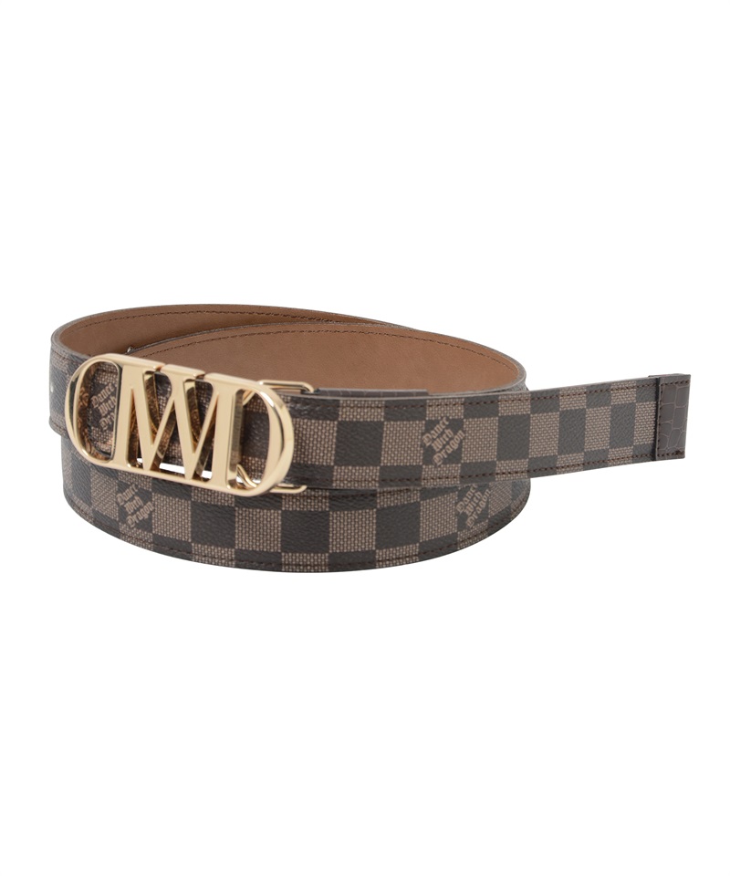 DWDバックルDOTチェックベルト(BROWN-M)