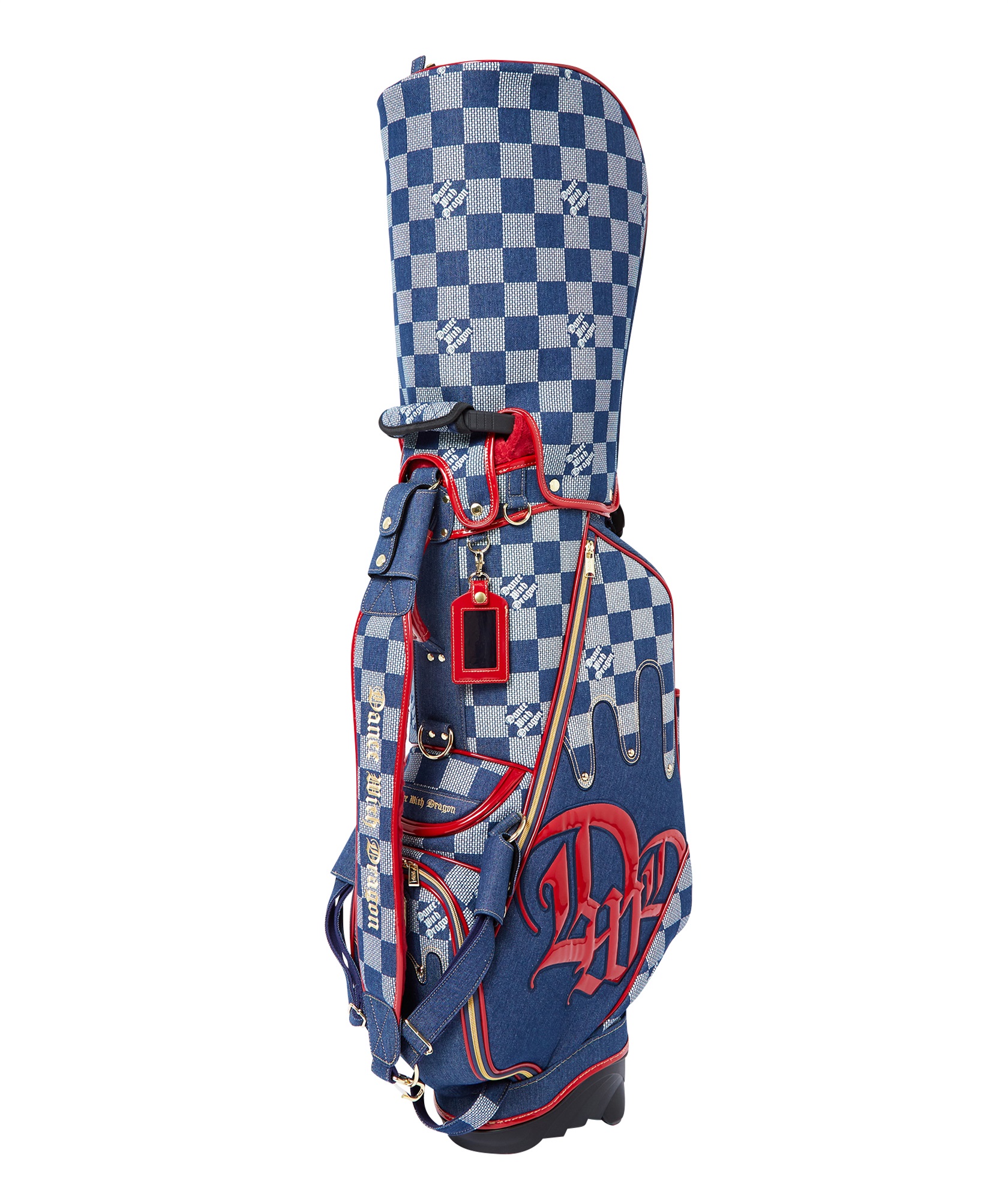 デニムDOTチェックスタンドキャディバッグ(NAVY-free)